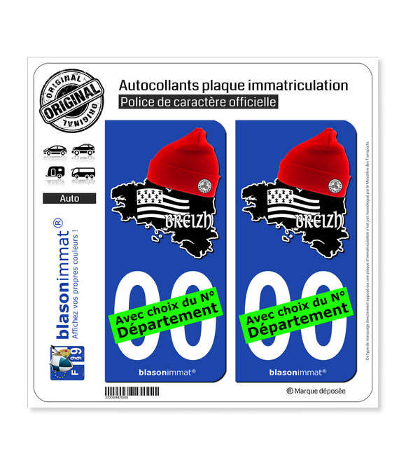 Breizh - Bonnets Rouges | Autocollant plaque immatriculation