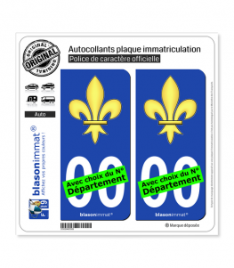 Fleur de Lys | Autocollant plaque immatriculation