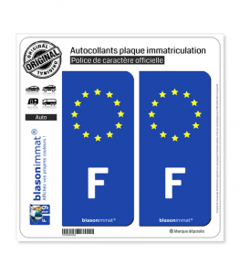 F France Européen - Côté Droit | Autocollant plaque immatriculation