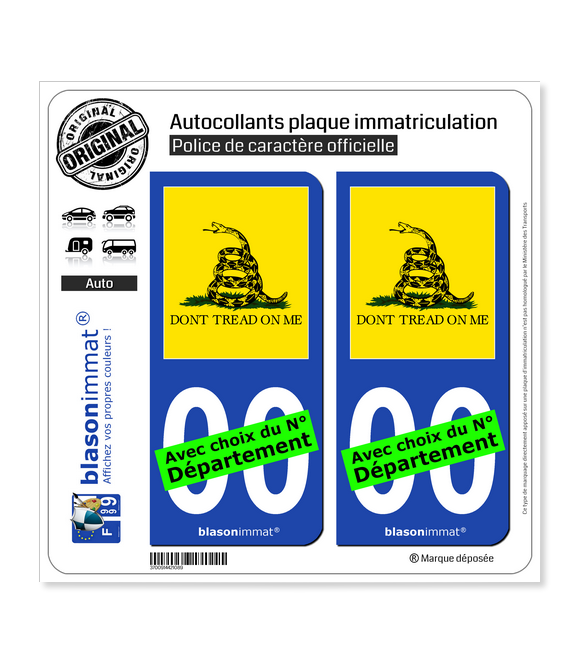 Gadsden - Drapeau | Autocollant plaque immatriculation