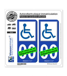 Handicap - Accessible | Autocollant plaque immatriculation