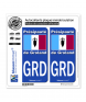 GRD Le Groland - Drapeau | Autocollant plaque immatriculation