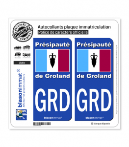 GRD Le Groland - Drapeau | Autocollant plaque immatriculation