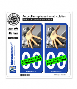 Main Tendue | Autocollant plaque immatriculation