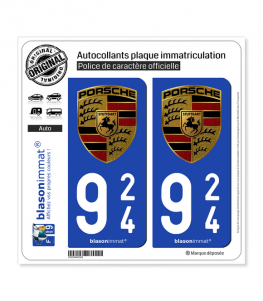 924 Porsche | Autocollant plaque immatriculation