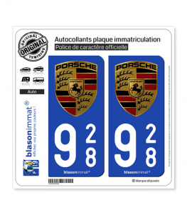 928 Porsche | Autocollant plaque immatriculation