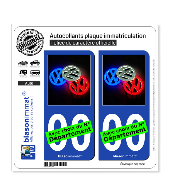 Volkswagen - Trio | Autocollant plaque immatriculation