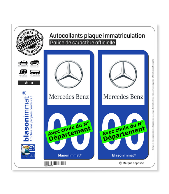 Mercedes-Benz | Autocollant plaque immatriculation