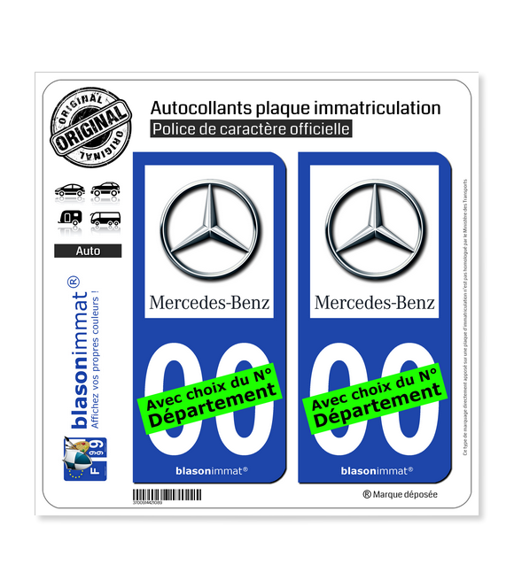 Mercedes-Benz II | Autocollant plaque immatriculation