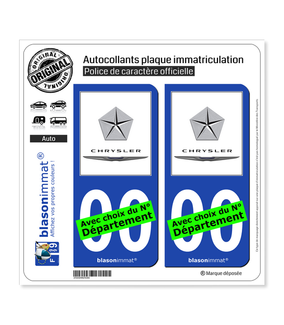 Chrysler | Autocollant plaque immatriculation