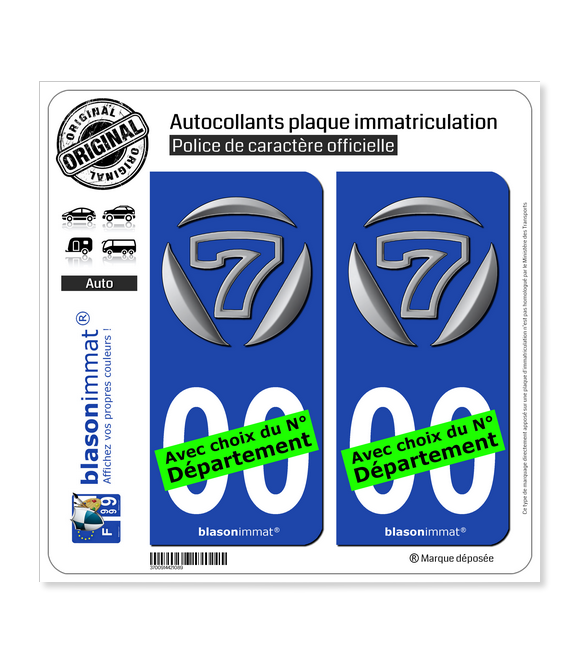 Caterham Seven | Autocollant plaque immatriculation