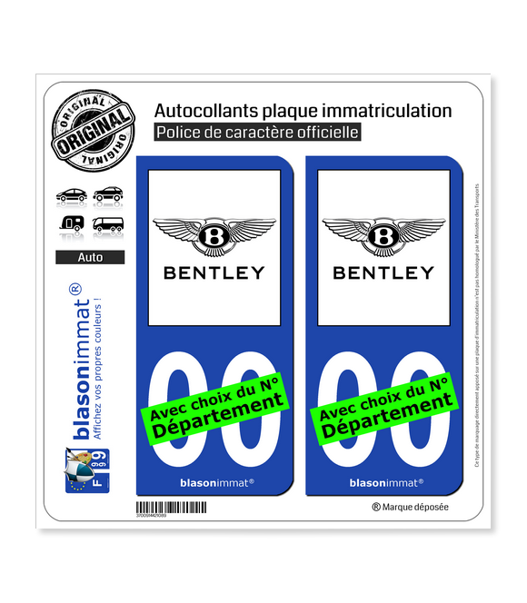 Bentley | Stickers et Plaques d'immatriculation