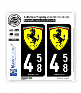 458 Ferrari - Blason | Autocollant plaque immatriculation