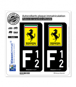 F12 Ferrari - Macaron | Autocollant plaque immatriculation