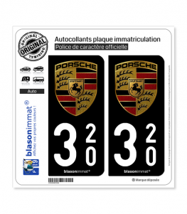 320 Porsche | Autocollant plaque immatriculation