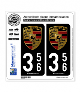 356 Porsche | Autocollant plaque immatriculation