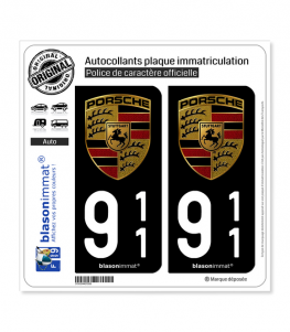 911 Porsche | Autocollant plaque immatriculation