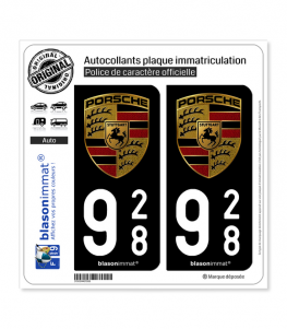 928 Porsche | Autocollant plaque immatriculation