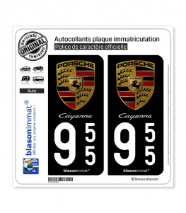 955 Porsche - Cayenne | Autocollant plaque immatriculation