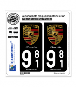 981 Porsche - Boxster | Autocollant plaque immatriculation