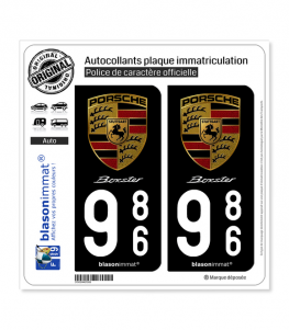 986 Porsche - Boxster | Autocollant plaque immatriculation