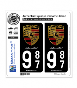 987 Porsche - Boxster | Autocollant plaque immatriculation