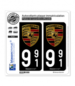 991 Porsche | Autocollant plaque immatriculation