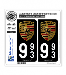 993 Porsche | Autocollant plaque immatriculation