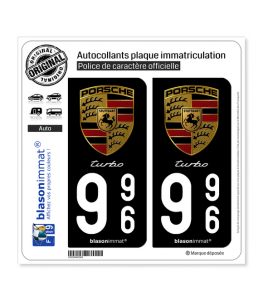 996 Porsche - Turbo | | Autocollant plaque immatriculation