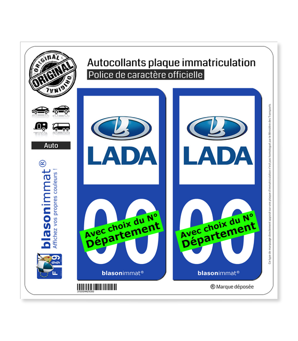 Lada | Autocollant plaque immatriculation
