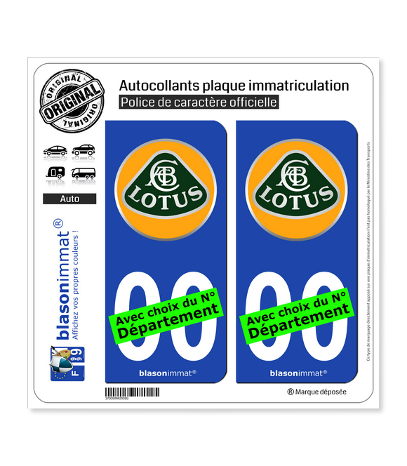 Lotus - Macaron | Autocollant plaque immatriculation
