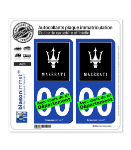 Maserati | Autocollant plaque immatriculation