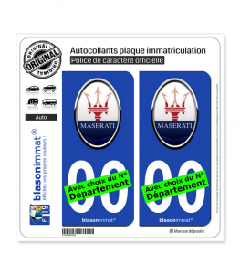 Maserati - Macaron | Autocollant plaque immatriculation