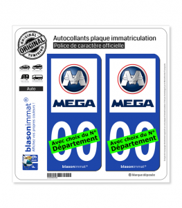 Mega | Autocollant plaque immatriculation