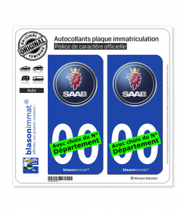 SAAB - Macaron | Autocollant plaque immatriculation