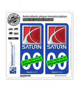 Saturn - General Motors | Autocollant plaque immatriculation