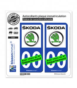 Škoda | Autocollant plaque immatriculation