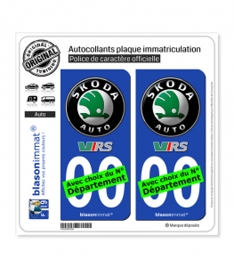 Škoda - Motorsport | Autocollant plaque immatriculation