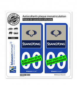 SsangYong | Autocollant plaque immatriculation