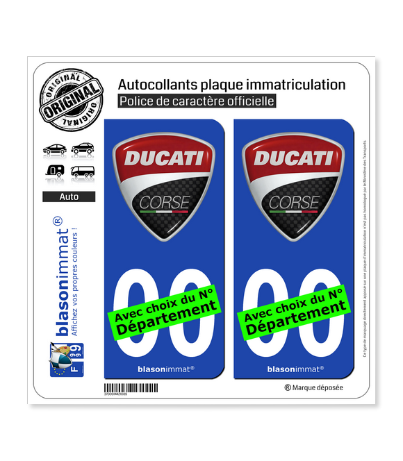 Ducati - Corse | Autocollant plaque immatriculation