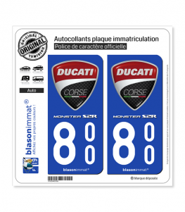 800 Ducati Corse - Monster S2R | Autocollant plaque immatriculation