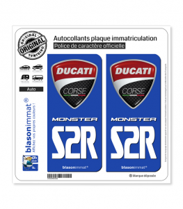 S2R Ducati Corse - Monster | Autocollant plaque immatriculation