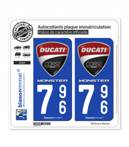 796 Ducati Corse - Monster | Autocollant plaque immatriculation