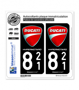 821 Ducati - HyperMotard | Autocollant plaque immatriculation