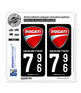 796 Ducati - Monster | Autocollant plaque immatriculation