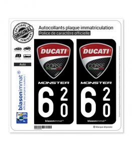 620 Ducati Corse - Monster | Autocollant plaque immatriculation