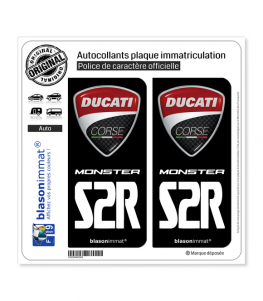 S2R Ducati Corse - Monster | Autocollant plaque immatriculation