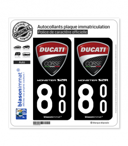 800 Ducati Corse - Monster S2R | Autocollant plaque immatriculation