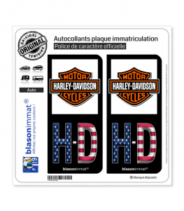 HD-Drapé Harley-Davidson - Blason | Autocollant plaque immatriculation