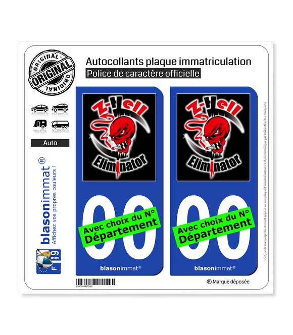 Kawasaki - ZL Eliminator | Autocollant plaque immatriculation